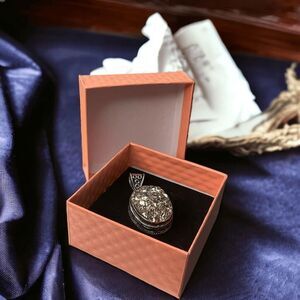 NWOT Handmade Oval Silver Pendant Green Apache Pyrite Druzy Gemstone 2"